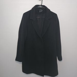 H&M Black Trench Coat with Notched Lapel